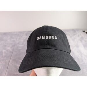 Samsung Black Cotton Baseball Cap Adjustable Strapback Hat Corporate Promo Logo